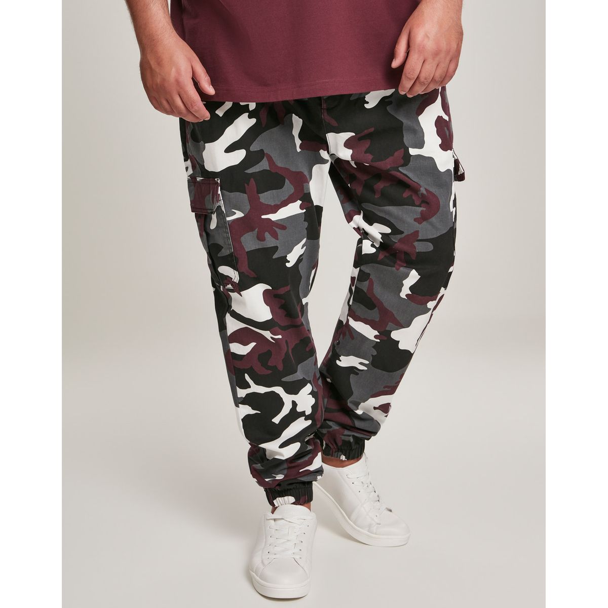 Urban Classics Camo Cargo Joggingbukser 2.0 Wine Camo 36