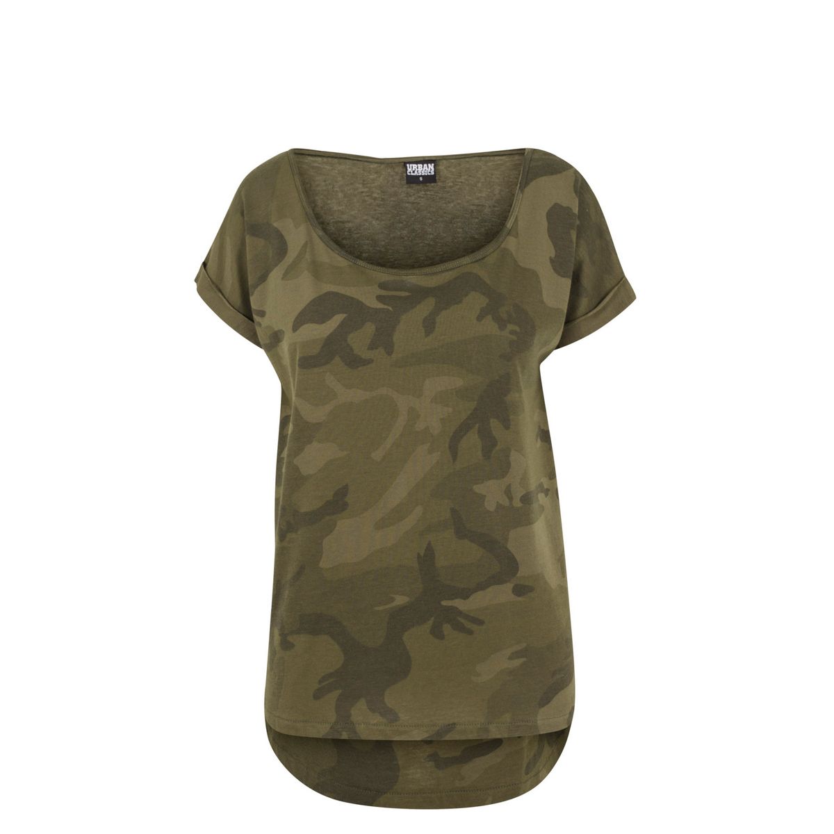 Urban Classics Camouflage T-Shirt m. Lang Ryg Oliven