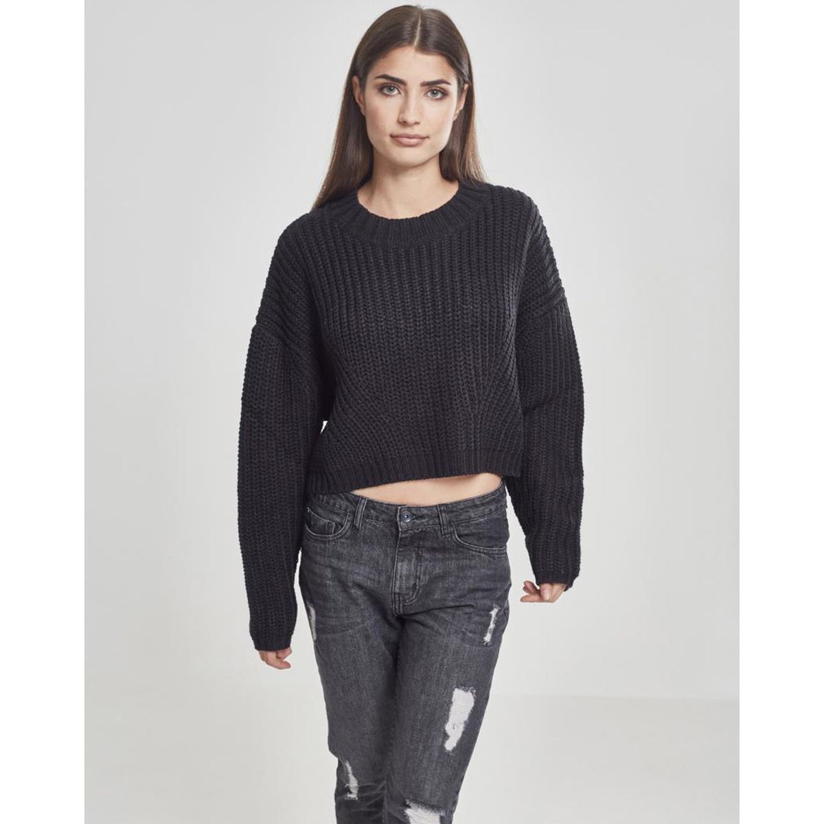 Urban Classics Dame Bred Oversize Sweater Sort