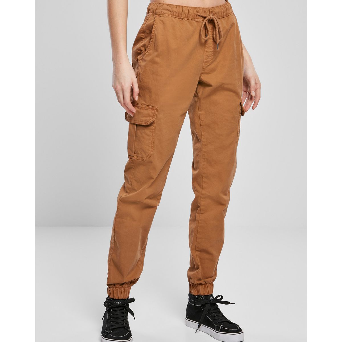 Urban Classics Dame High Waist Cargo Joggingbukser Toffee