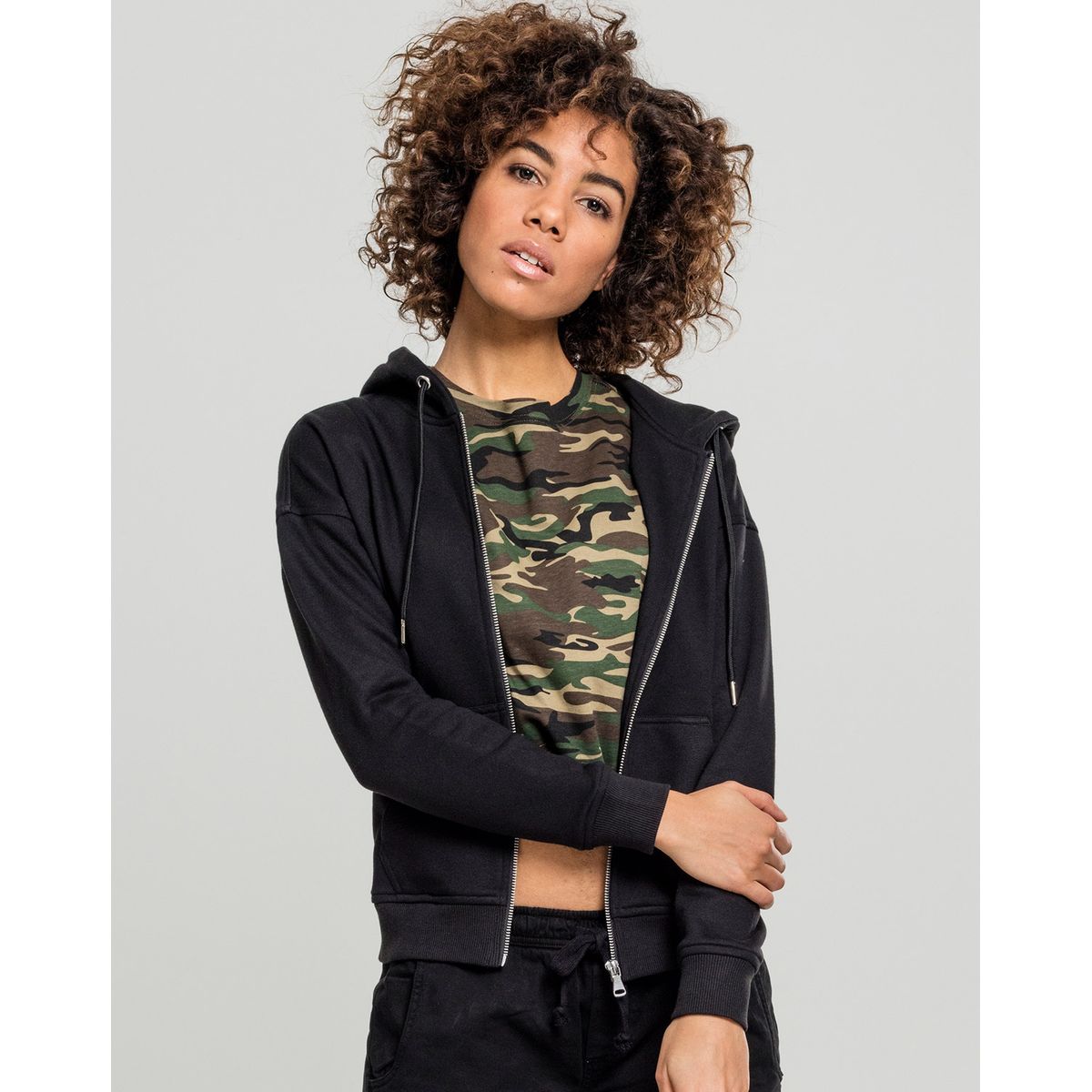 Urban Classics Dame Klassisk Zip Hoodie