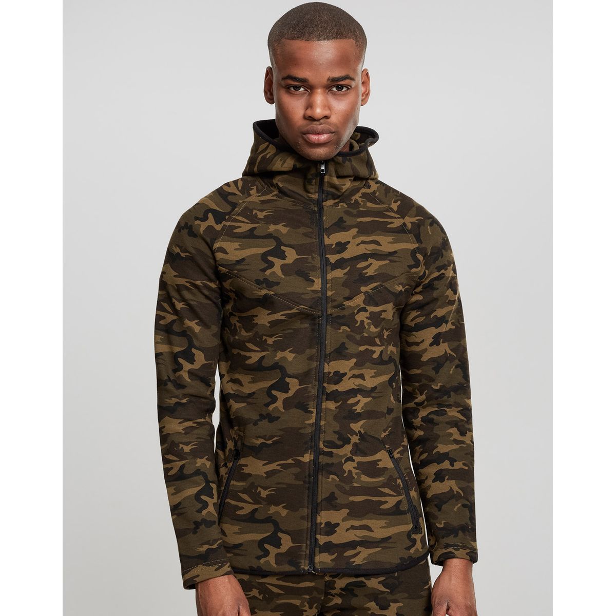 Urban Classics Interlock Camo Zip Jakke