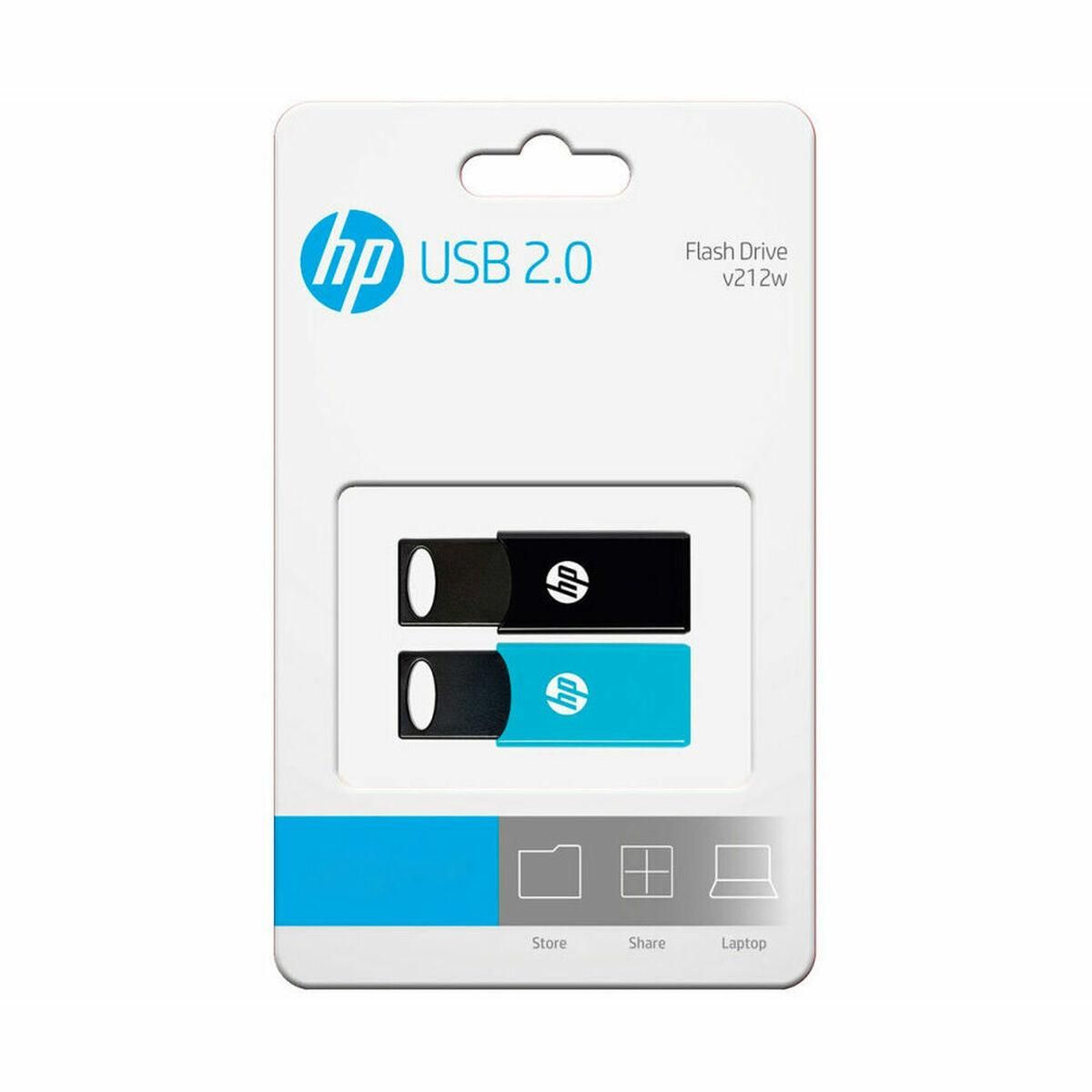 USB-stik HP 4712847099760 USB 2.0 64GB 2 enheder Sort 64 GB