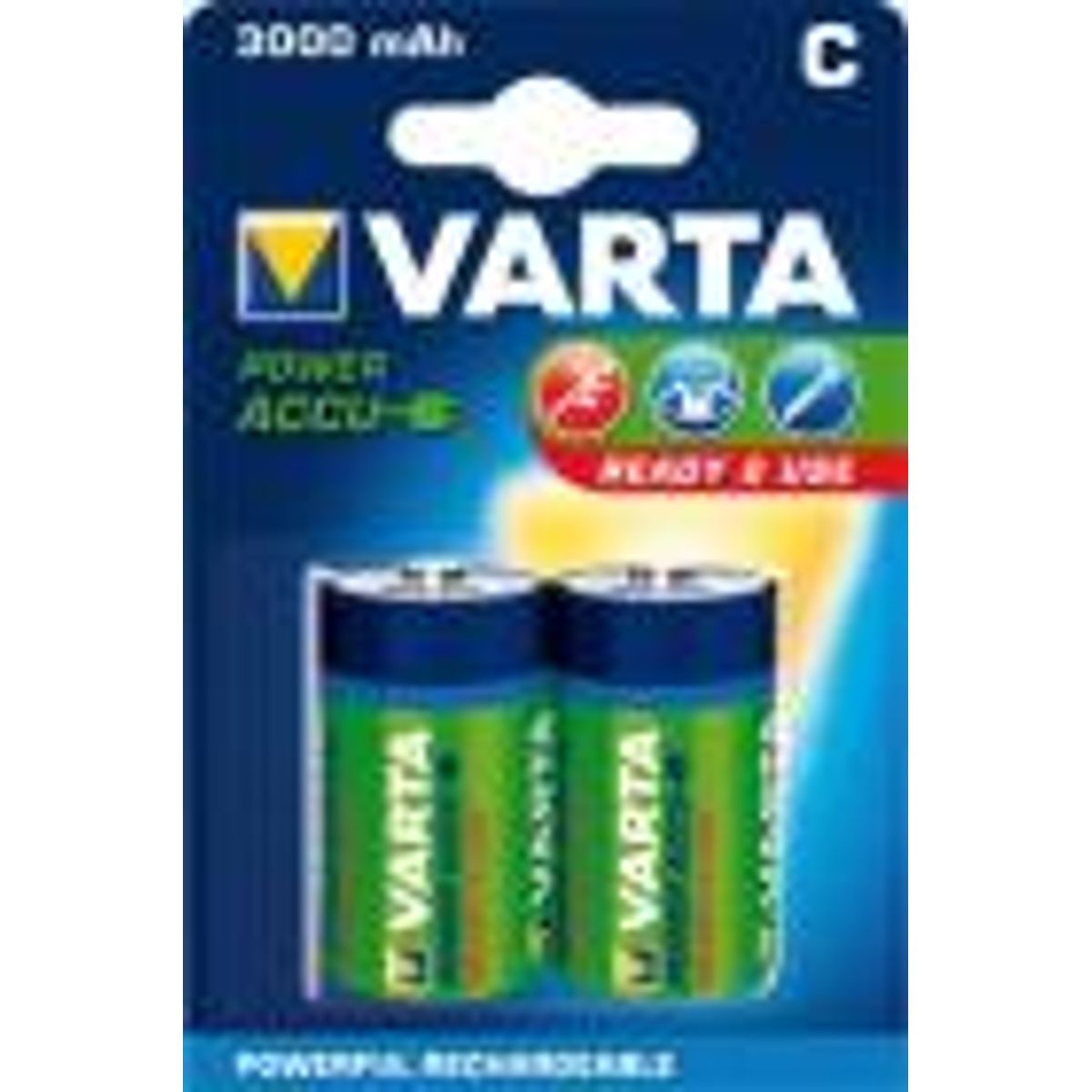 Varta genopladelig batteri nimh C 1,2v 3000mAh hr14-2b - 2 stk. er det samme som 1 pakke