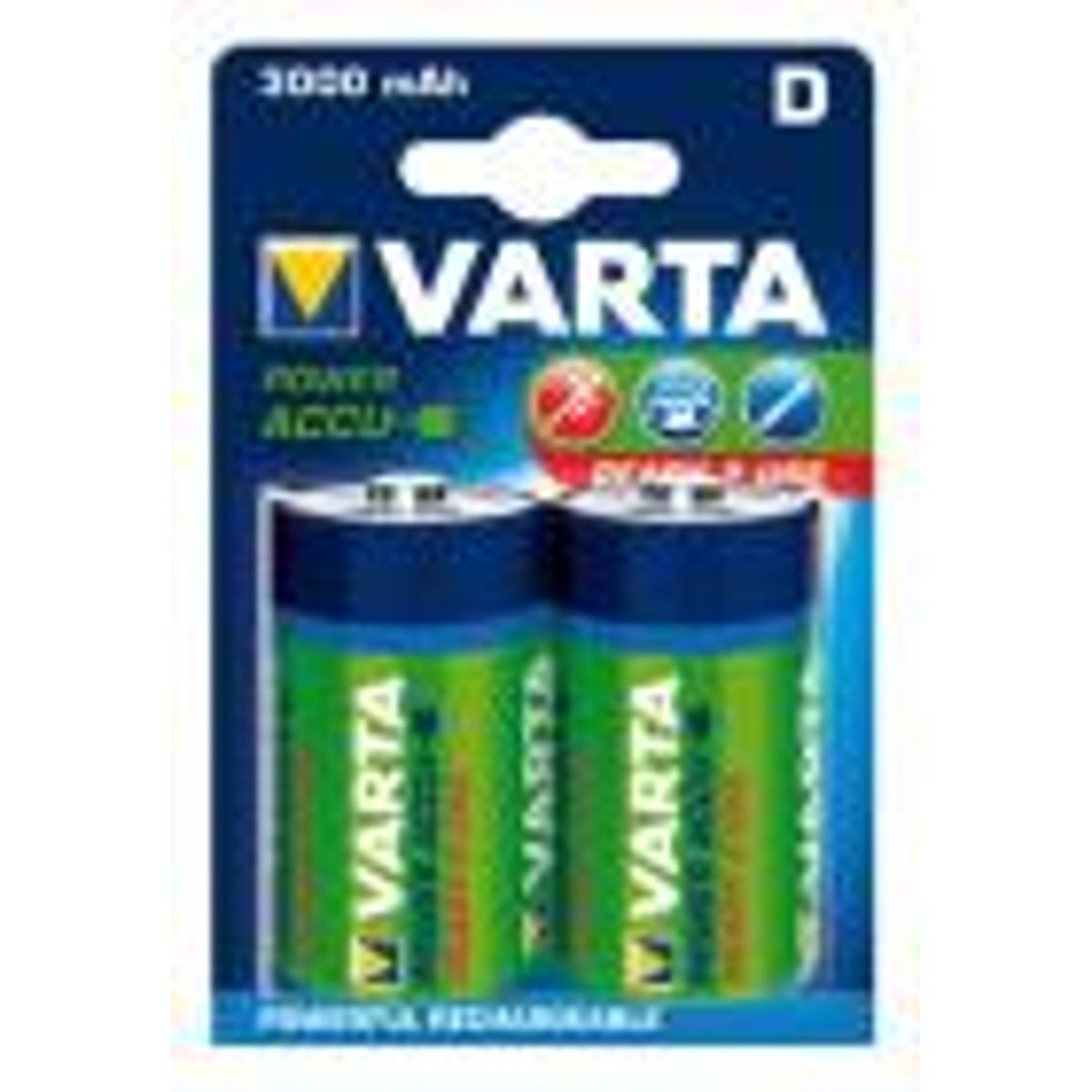 Varta genopladelig batteri nimh D 1,2v 3000mAh hr20-2b