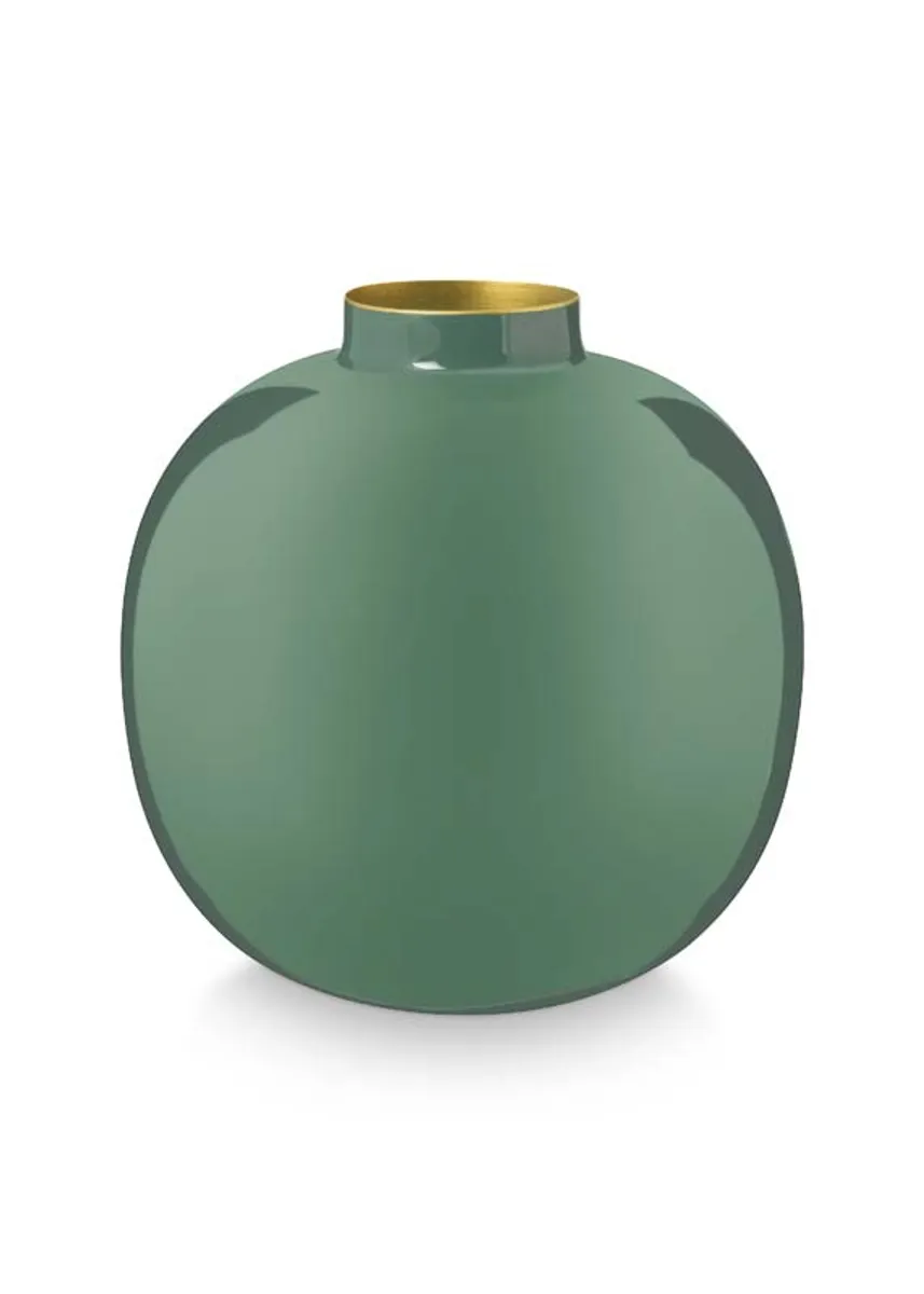 Vase Metal Dark Green 23cm