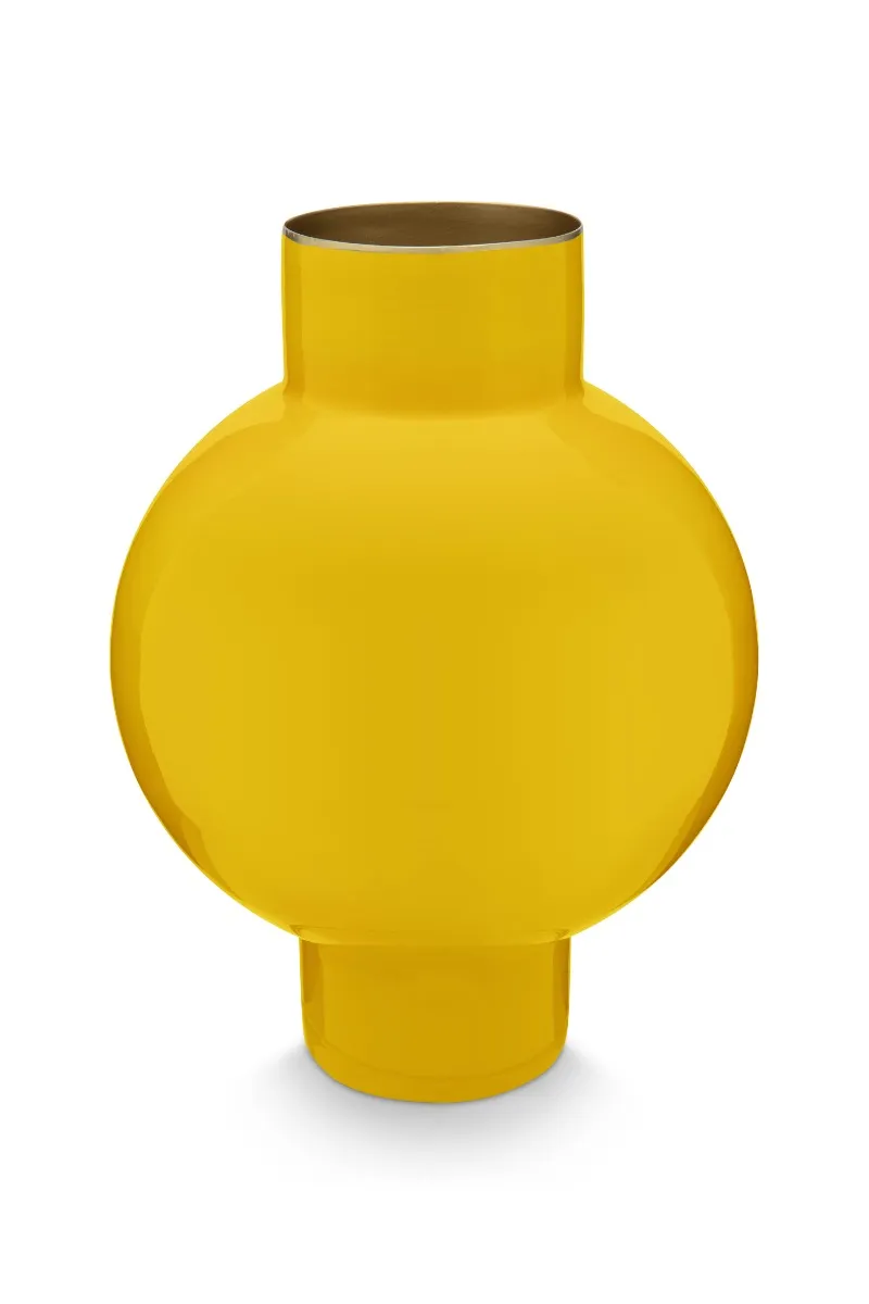 Vase Metal Small Yellow 18x24cm