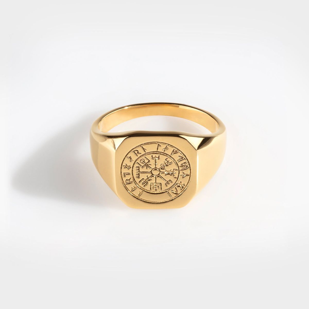 Vegvisir Signature - Guldtonet ring - Str. 12 - Herre - Northern Legacy