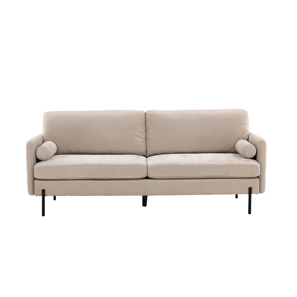 VENTURE DESIGN Antibes 2-pers. sofa - beige velourstof og metal