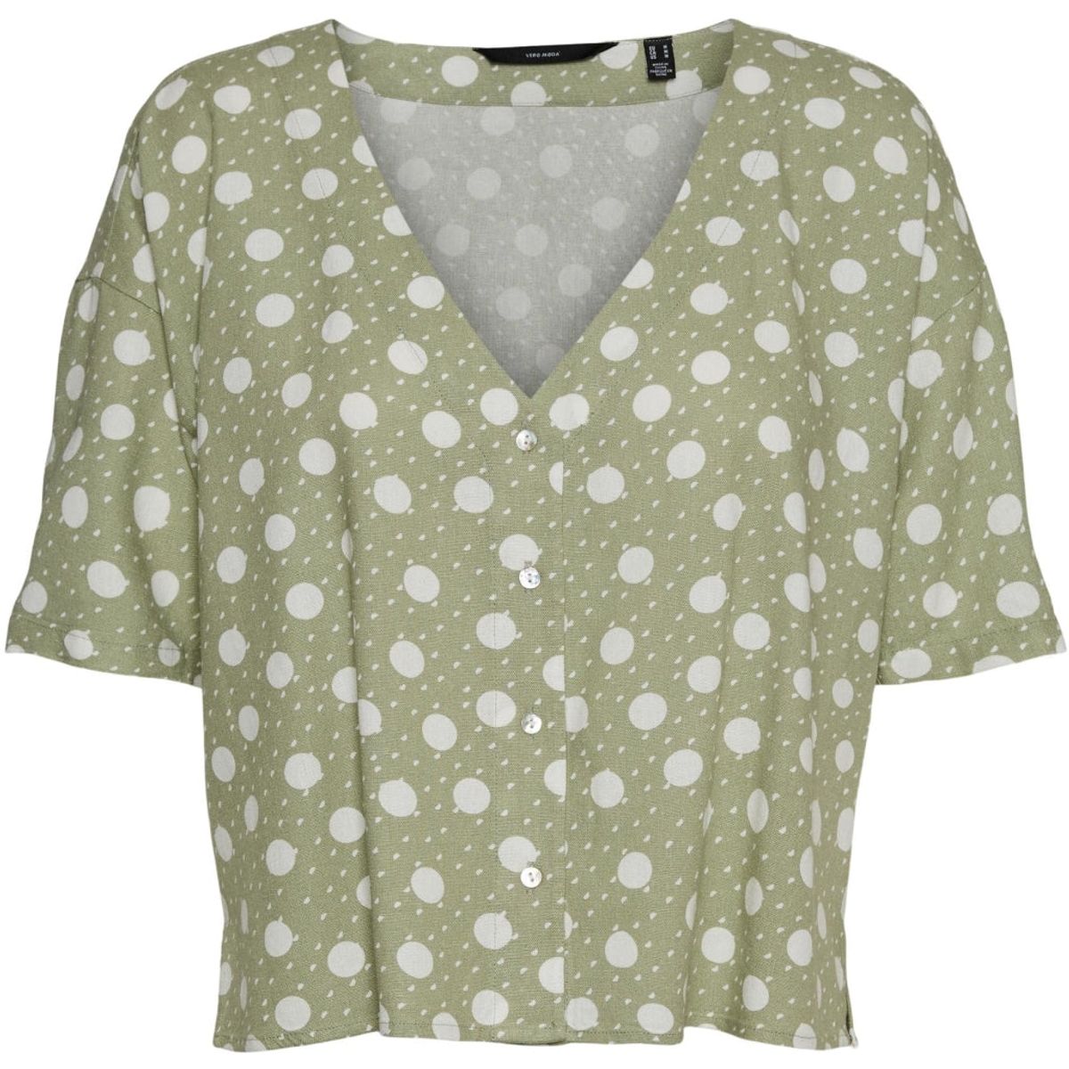 Vero Moda dame bluse VMJESMILO - Desert Sage Snow white dots