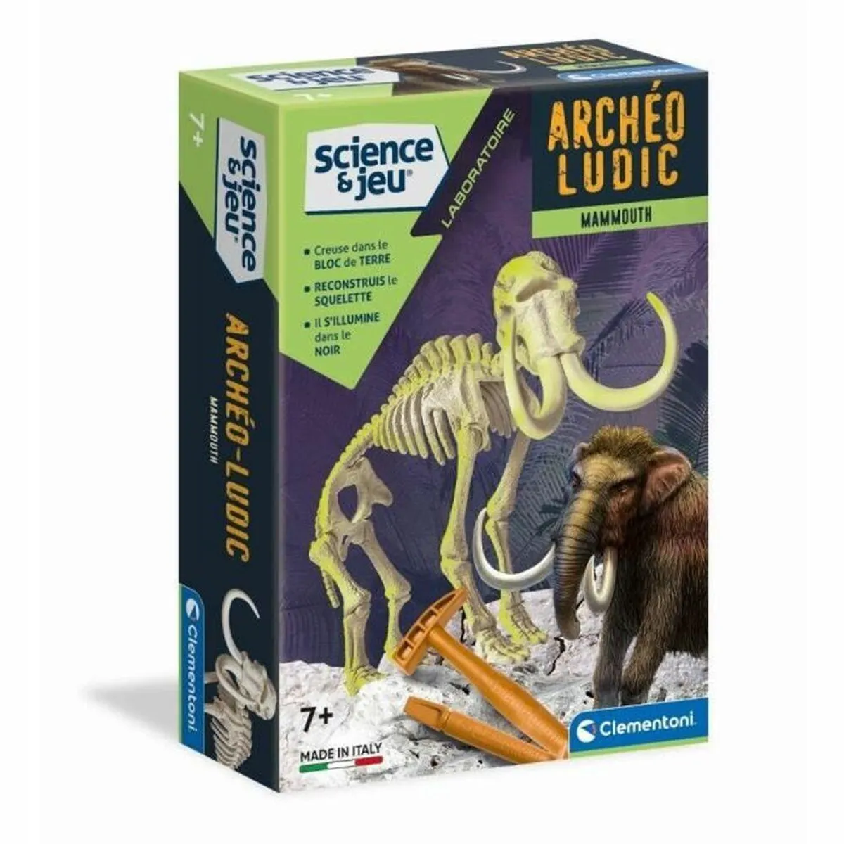 Videnskabspil Clementoni Archéo Ludic Mammoth Fluorescerende