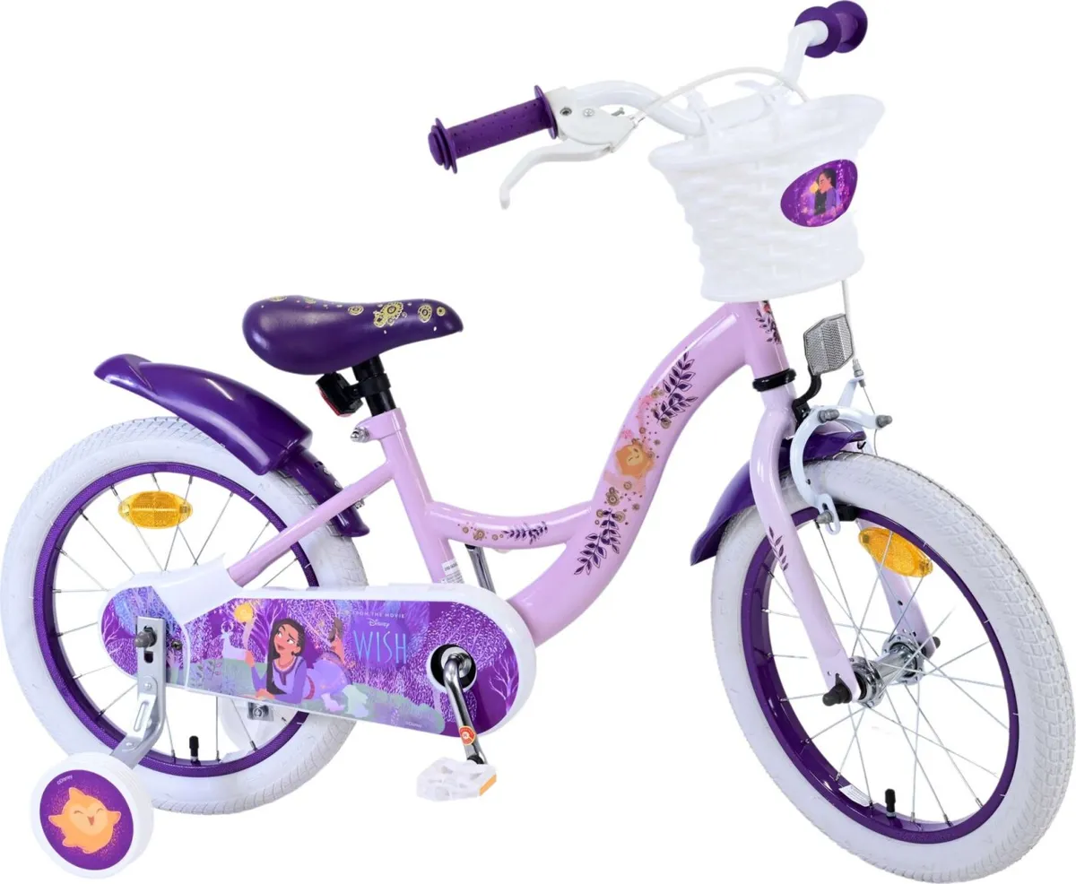 Volare - Børnecykel Med Støttehjul - 14" - Lilla - Disney Wish