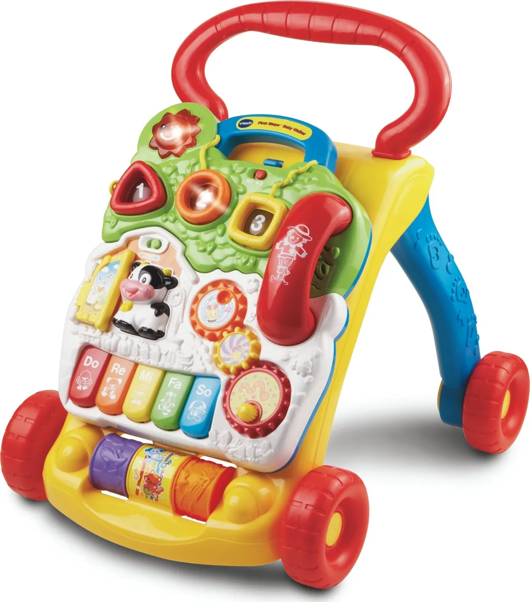 Vtech - Baby Barnets Første Gåvogn - Dansk