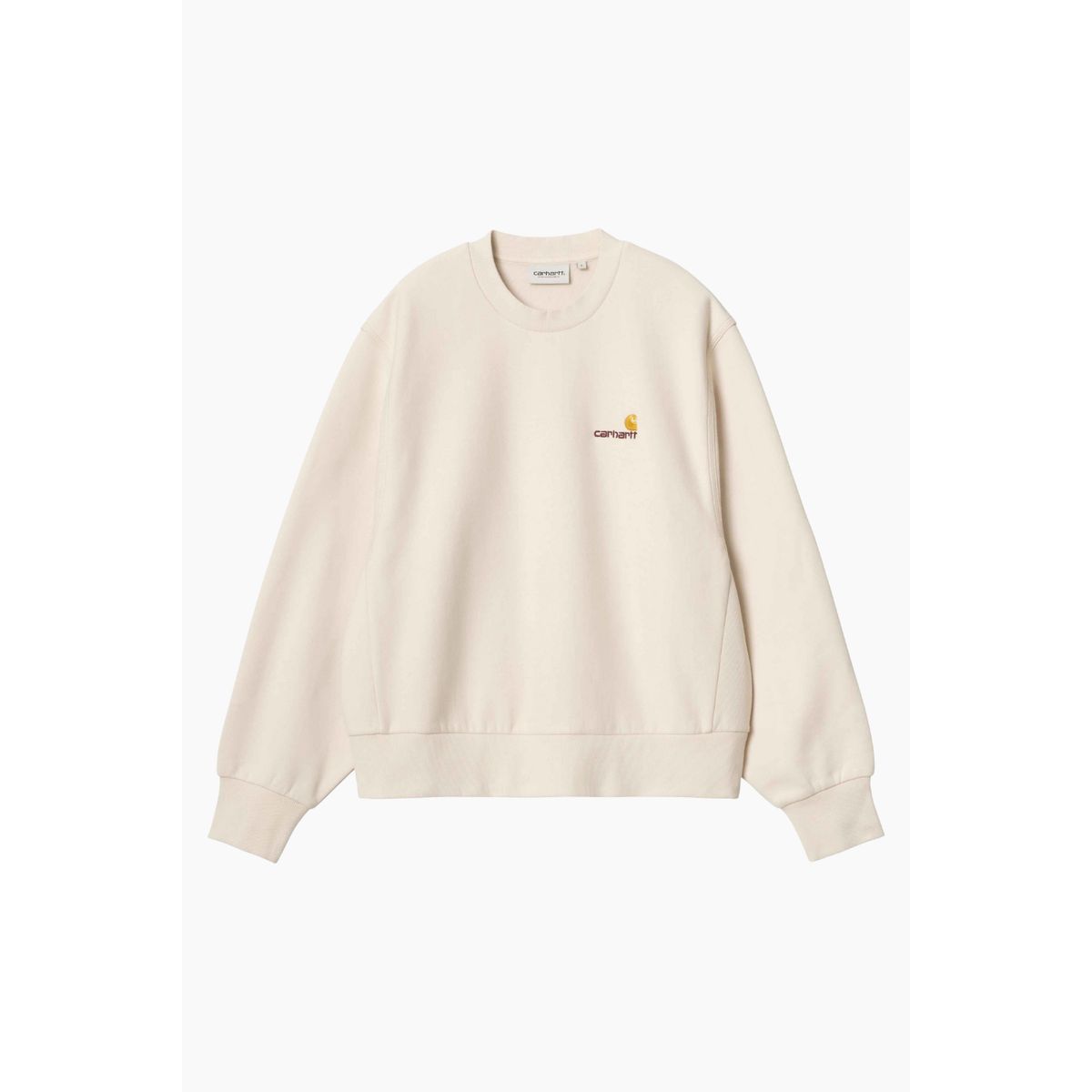 W' American Script Sweat - Moonbeam - Carhartt WIP - Creme XS