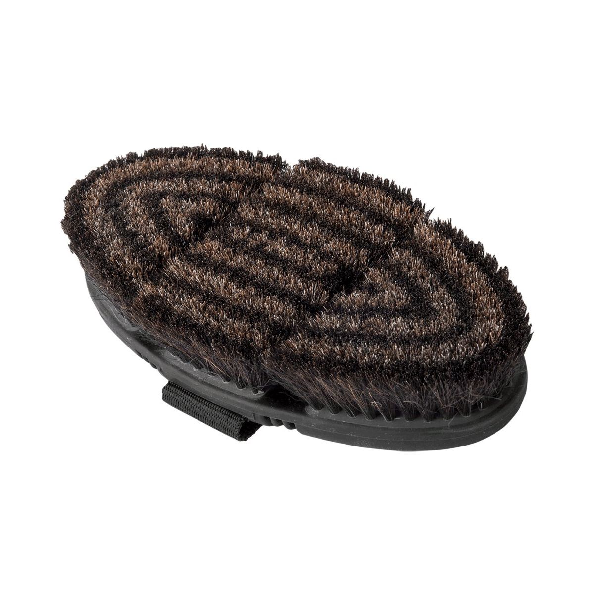 Waldhausen Flex body brush, brown horse hair bristles, black/grey