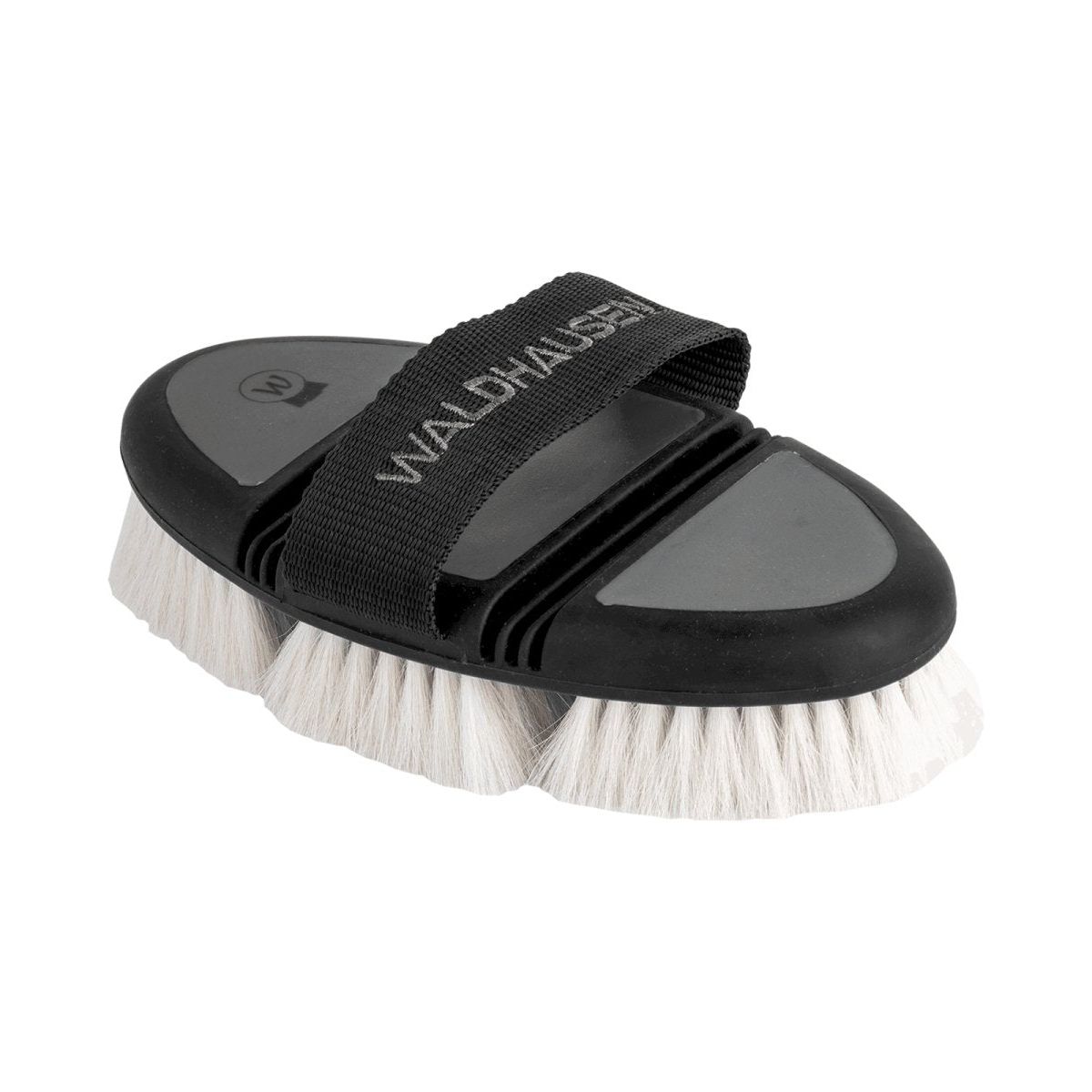 Waldhausen Flex cuddle brush, goat's bristles, schwarz/grau