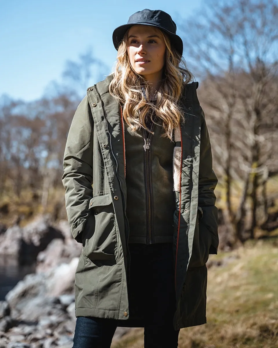 Walker Ladies Long Coat fritidsfrakke, olivengrøn - 2XL