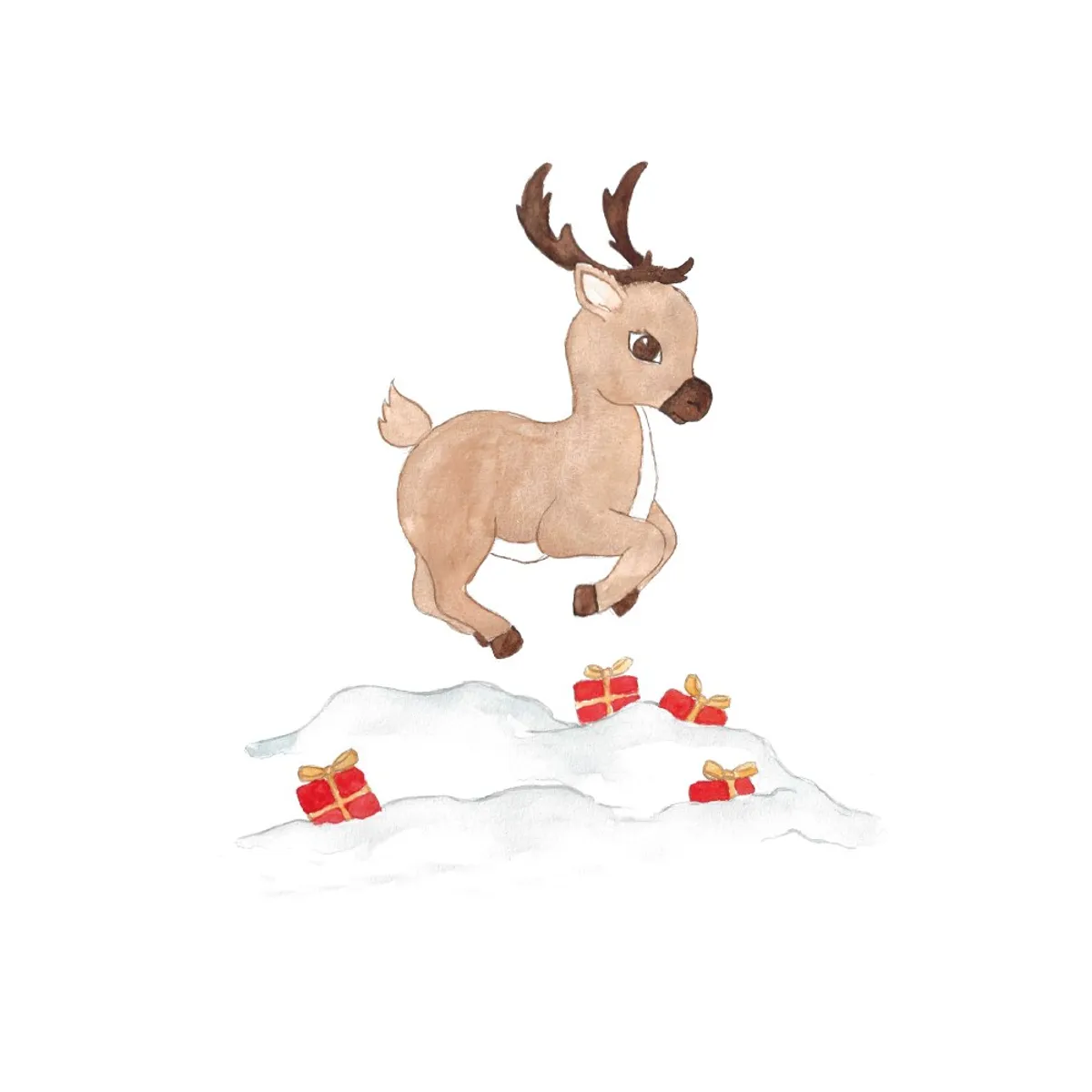 Wallsticker Rudolph and gifts - Multi