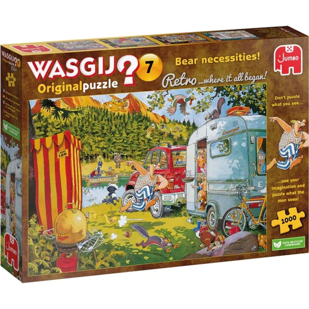 Wasgij - Original 7 Puslespil - Bear Necessities! - Retro - 1000 Brikker