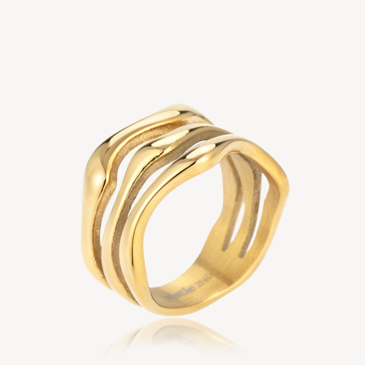 Wavy - Ring Forgyldt - 50