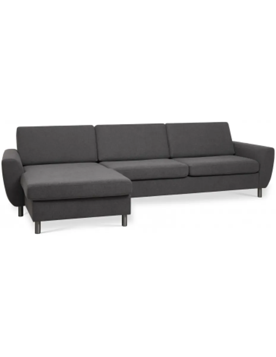 Wendy chaiselongsofa i polyester B308 x D149 cm - Børstet alugrå/Antracit