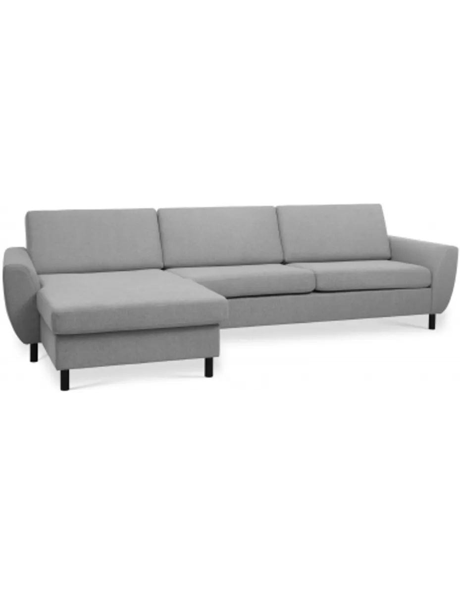 Wendy chaiselongsofa i polyester B308 x D149 cm - Sort/Grå