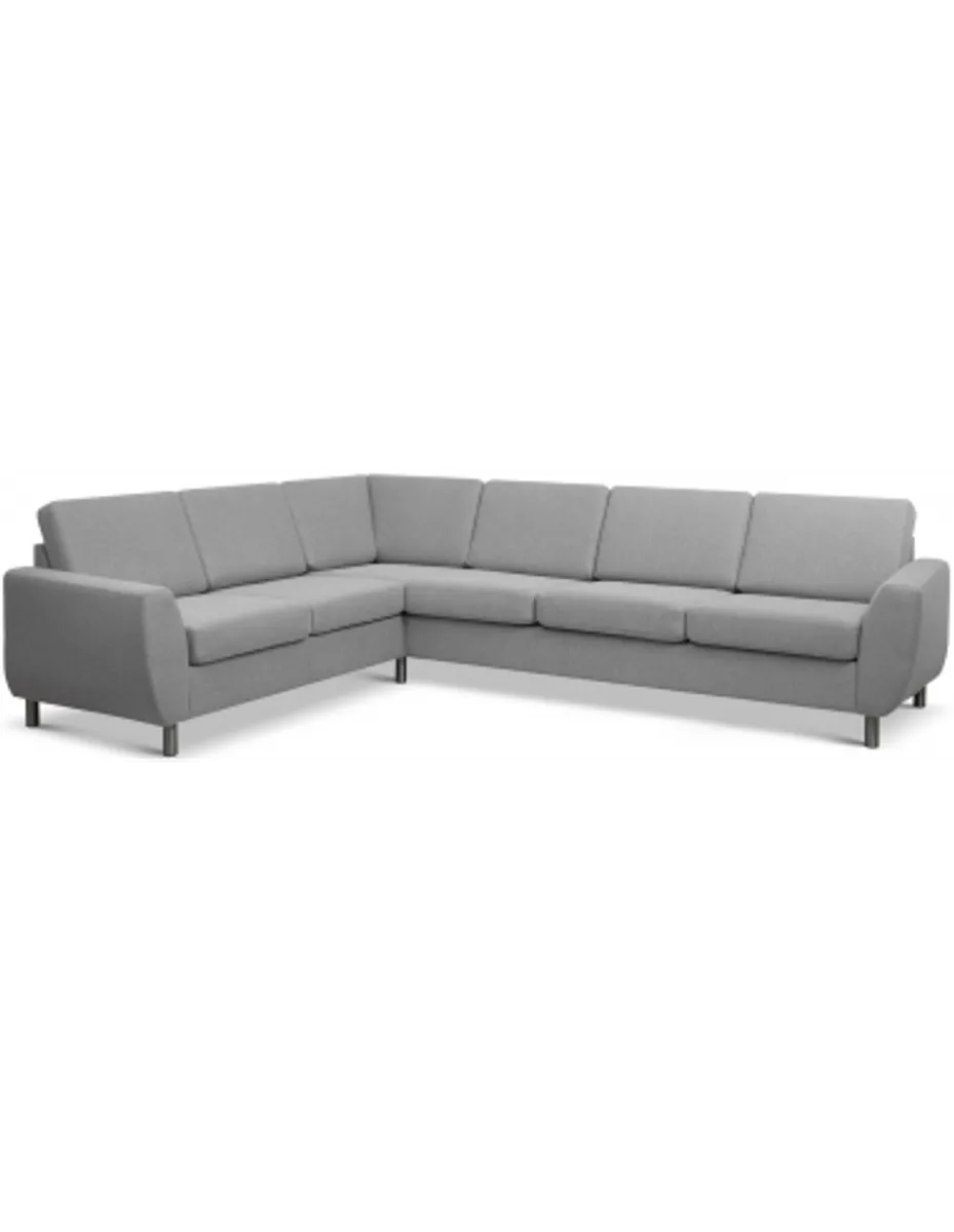 Wendy hjørnesofa i polyester B295 x D230 cm - Børstet alugrå/Grå