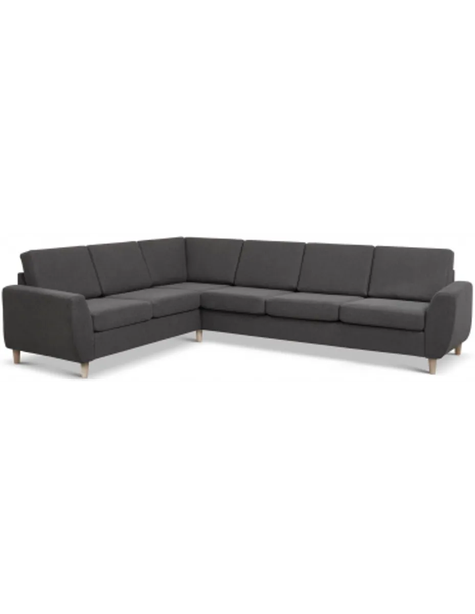 Wendy hjørnesofa i polyester B295 x D230 cm - Natur/Antracit