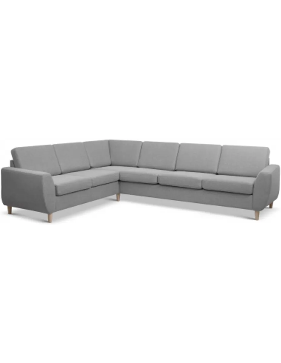 Wendy hjørnesofa i polyester B295 x D230 cm - Natur/Grå