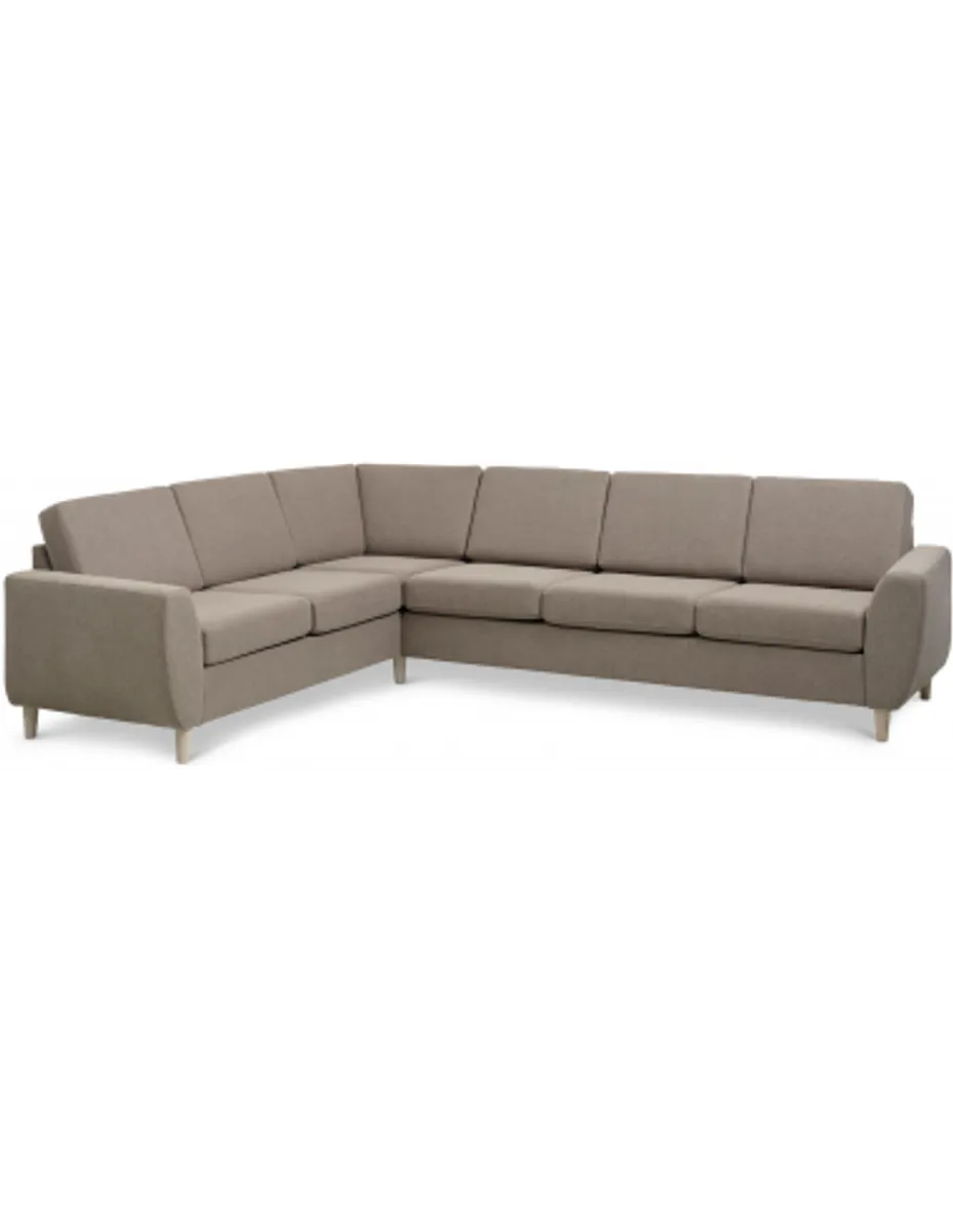 Wendy hjørnesofa i polyester B295 x D230 cm - Natur/Lysebrun