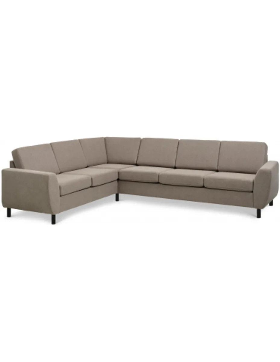 Wendy hjørnesofa i polyester B295 x D230 cm - Sort/Lysebrun