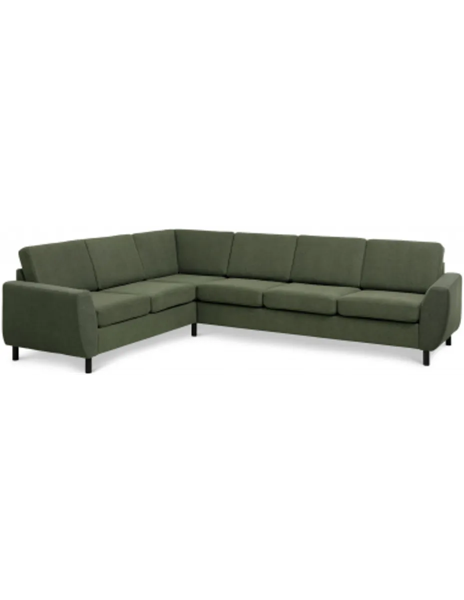 Wendy hjørnesofa i polyester B295 x D230 cm - Sort/Mosgrøn