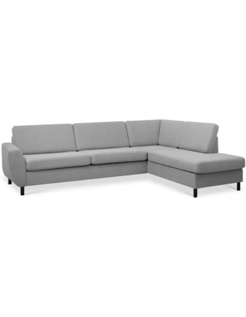 Wendy højrevendt chaiselongsofa i polyester B279 x D197 cm - Sort/Grå