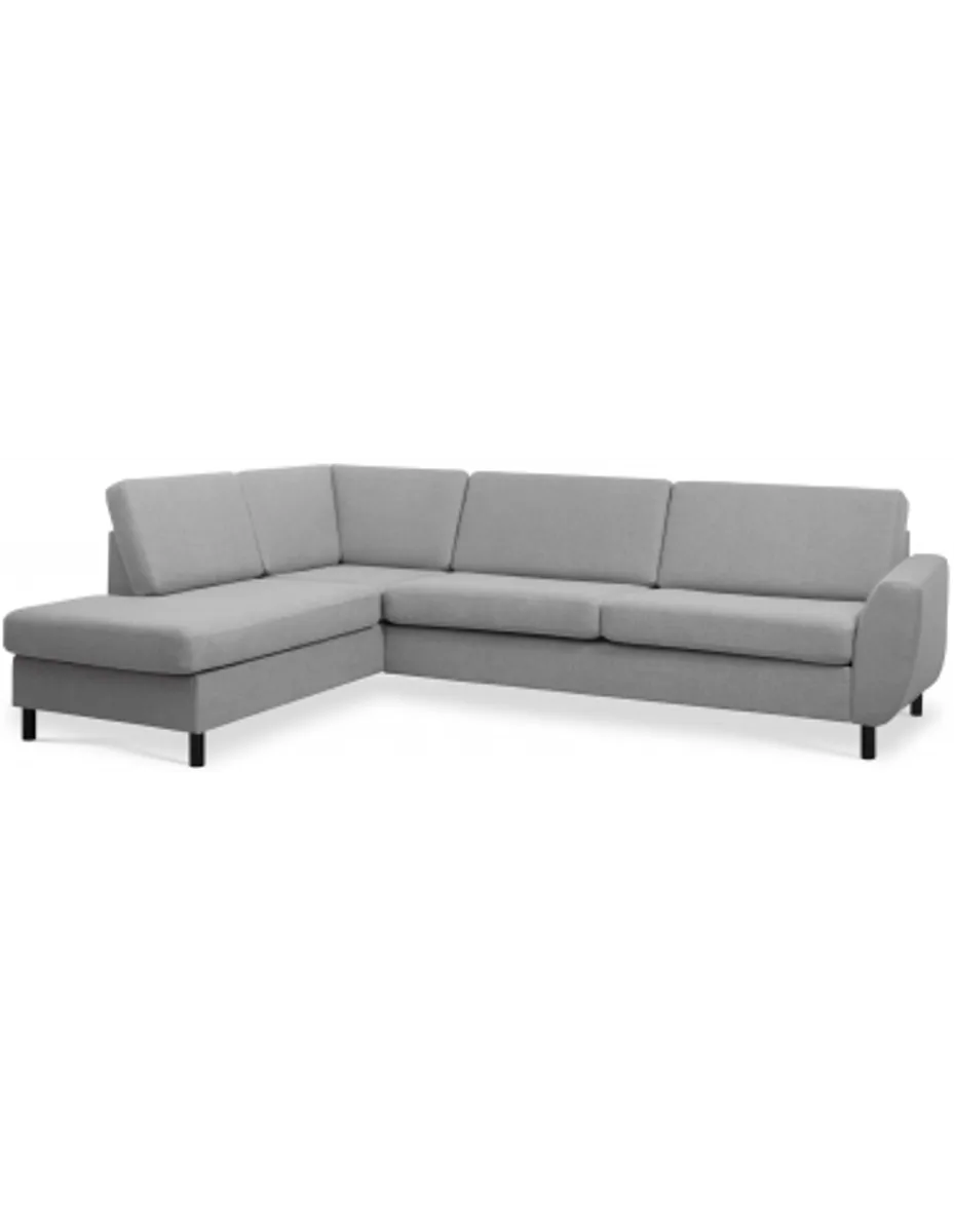 Wendy venstrevendt chaiselongsofa i polyester B279 x D197 cm - Sort/Grå