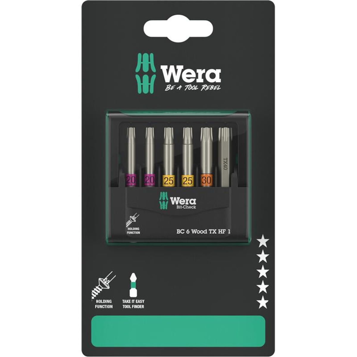 Wera Bit-Check 6 Wood TX HF 1 SB