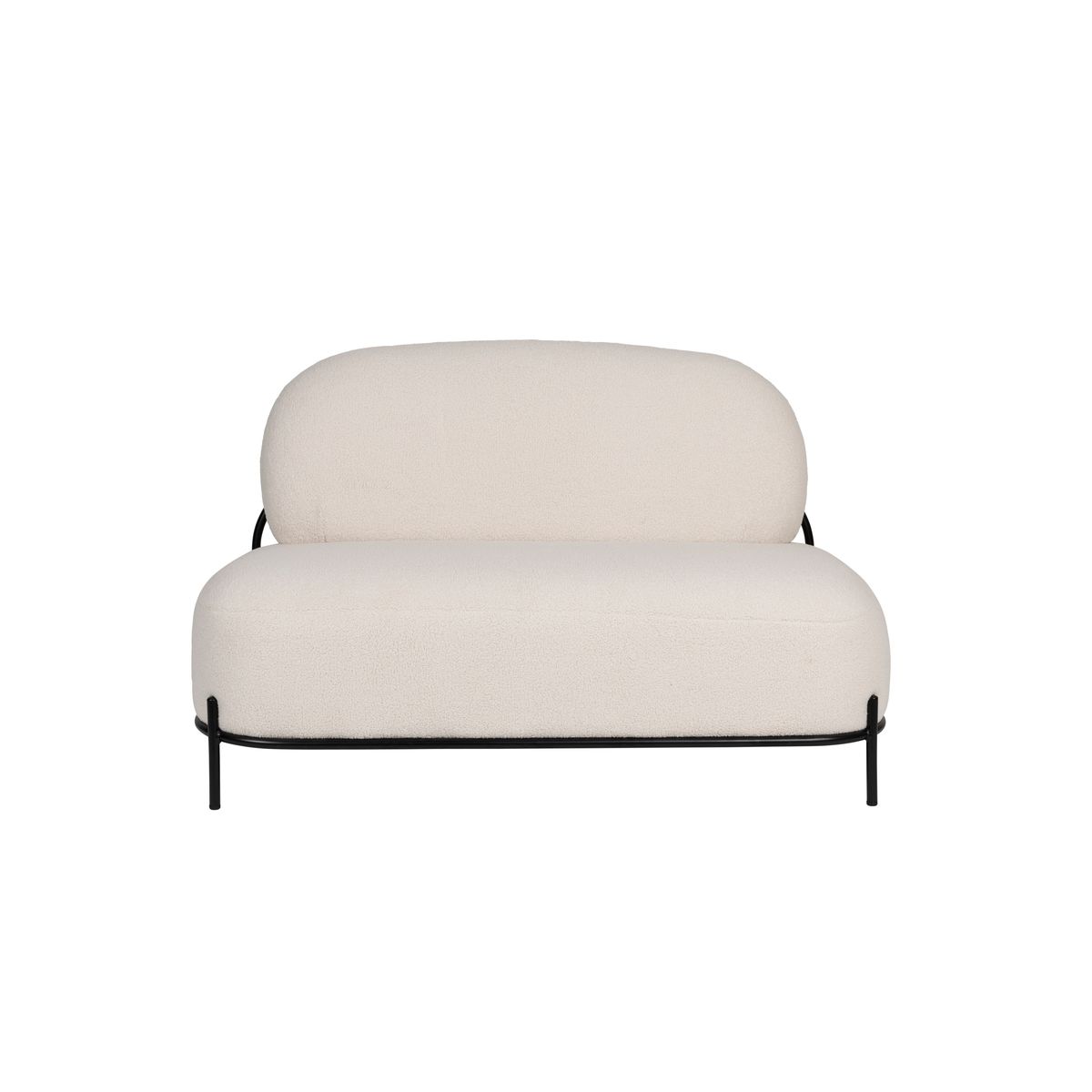 WHITE LABEL LIVING Polly sofa - elfenben bamsestof og jern