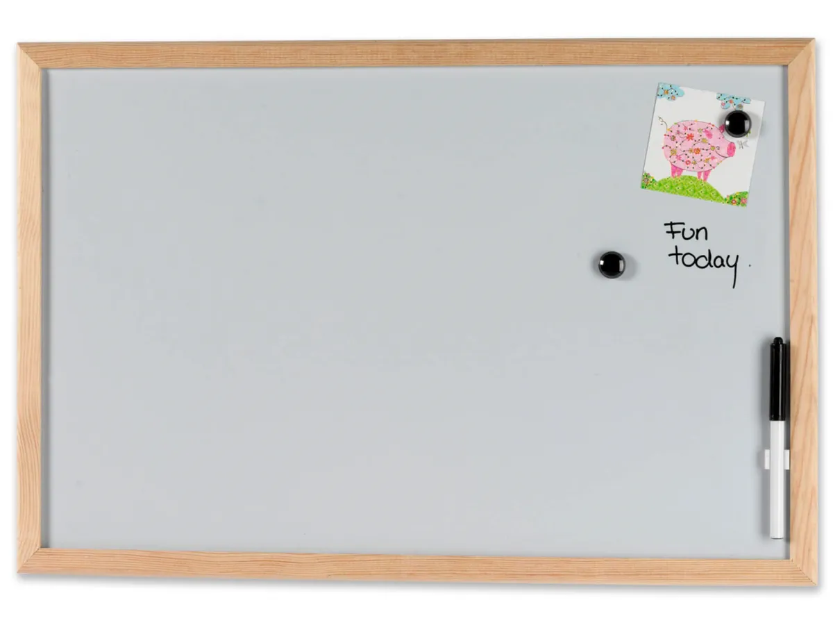 Whiteboard 60X40 Cm Magnetisk Med Træramme - Inkl. 1 Marker Og 2 Magneter