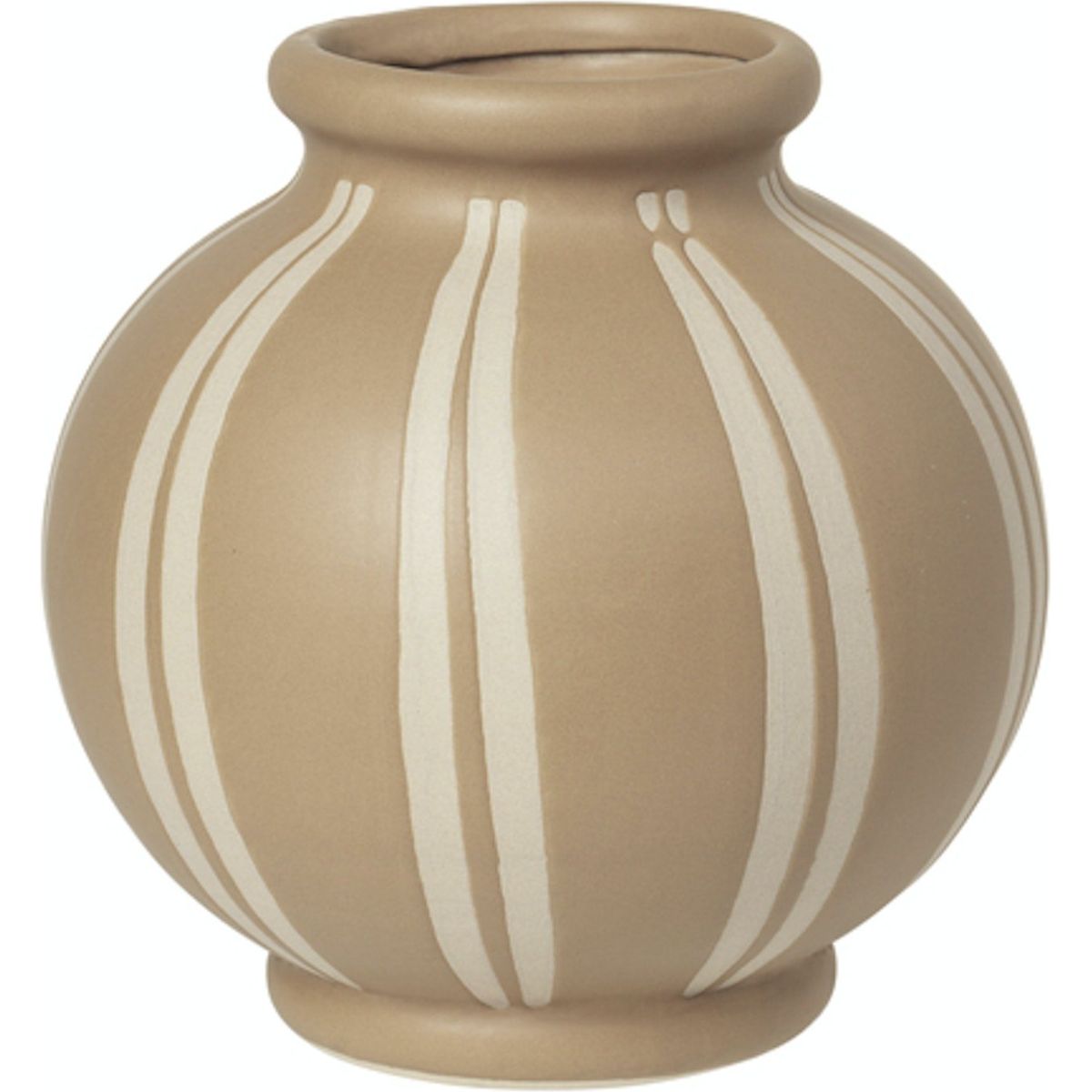 Wilma, Vase, beige/hvid, H17,8x17,8 cm, keramik