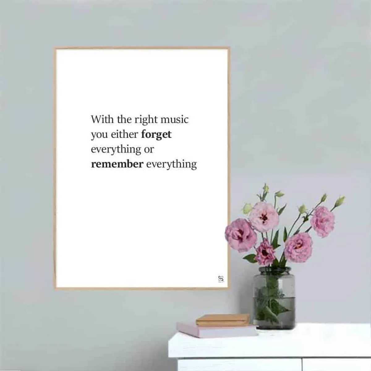 With the right music - plakat - 21 x 30 cm / Small / lodret