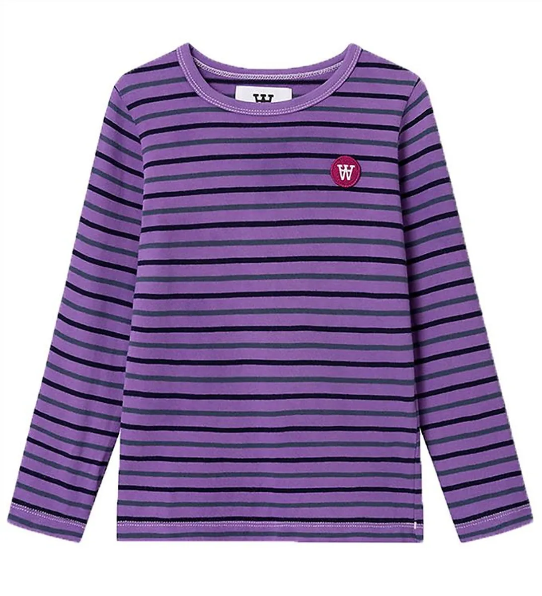 Wood Wood Bluse - Kim Stripe Long Sleeve - Light Amethyst