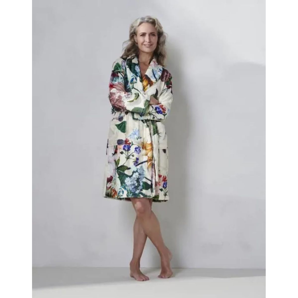 XS Fleur Bathrobe Ecru 100% Polyester