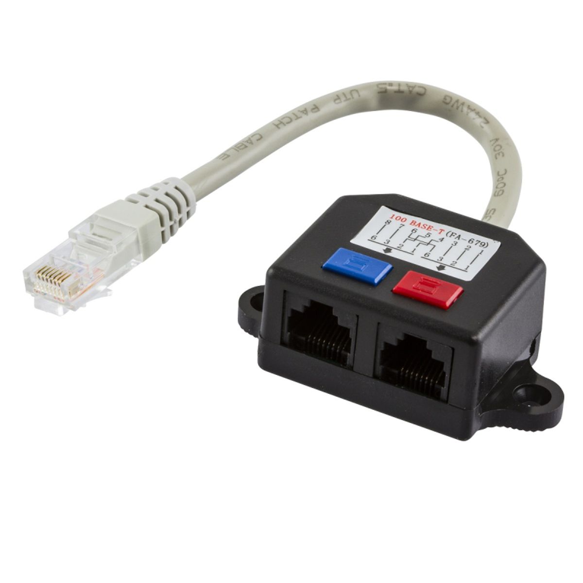 Y-kabel adapter til RJ45 TP, UTP