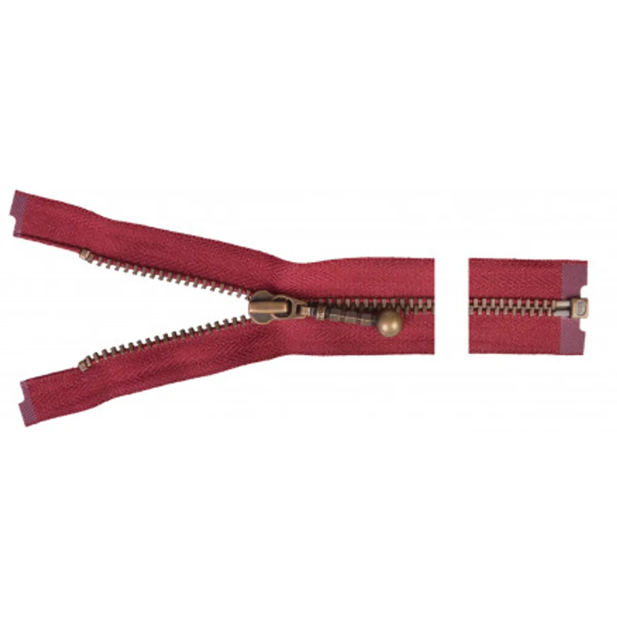 YKK Delbar Lynlås Antik Messing 65cm 4mm Bordeaux