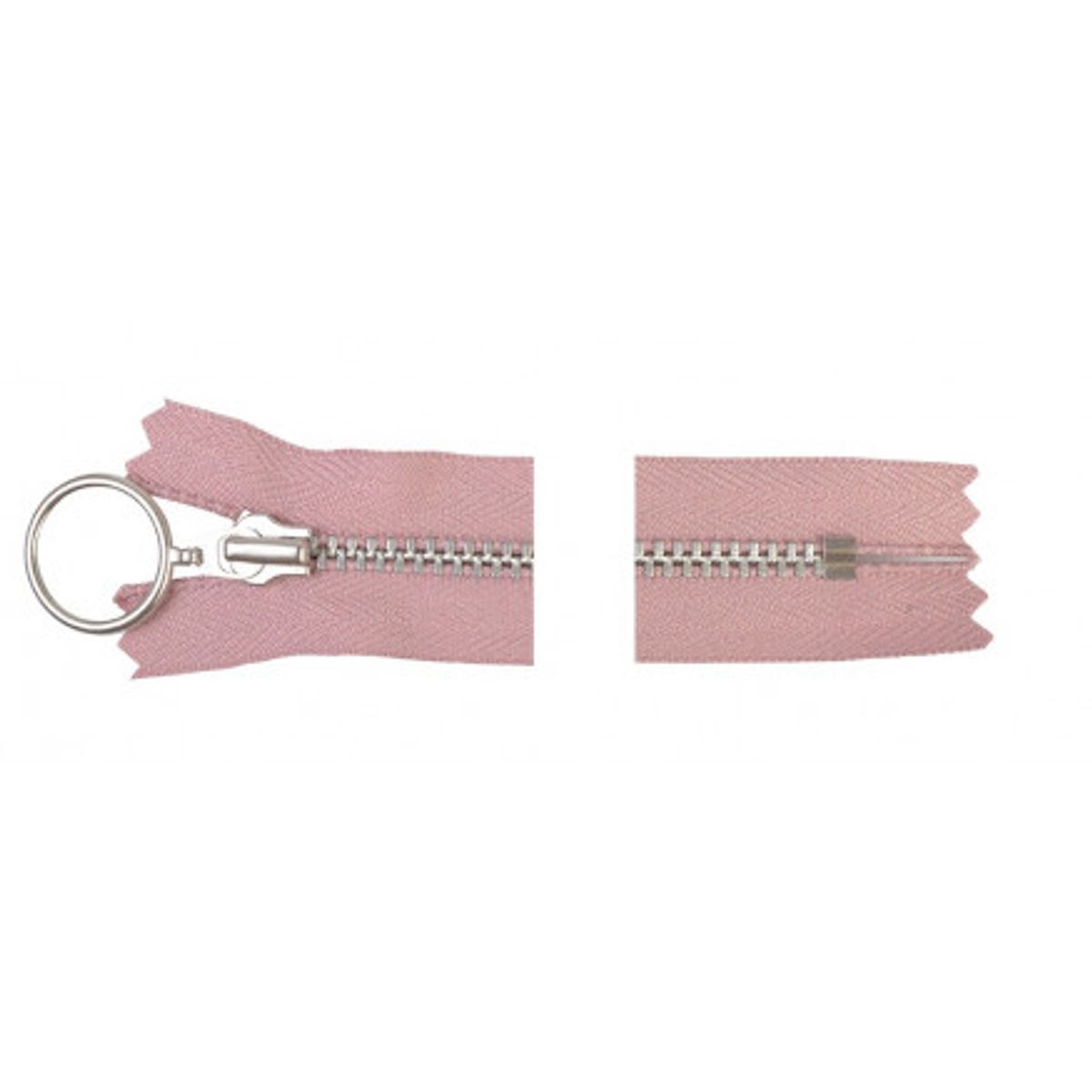 YKK Lynlås Aluminium Fast m/Ring 25cm 4mm Rosa