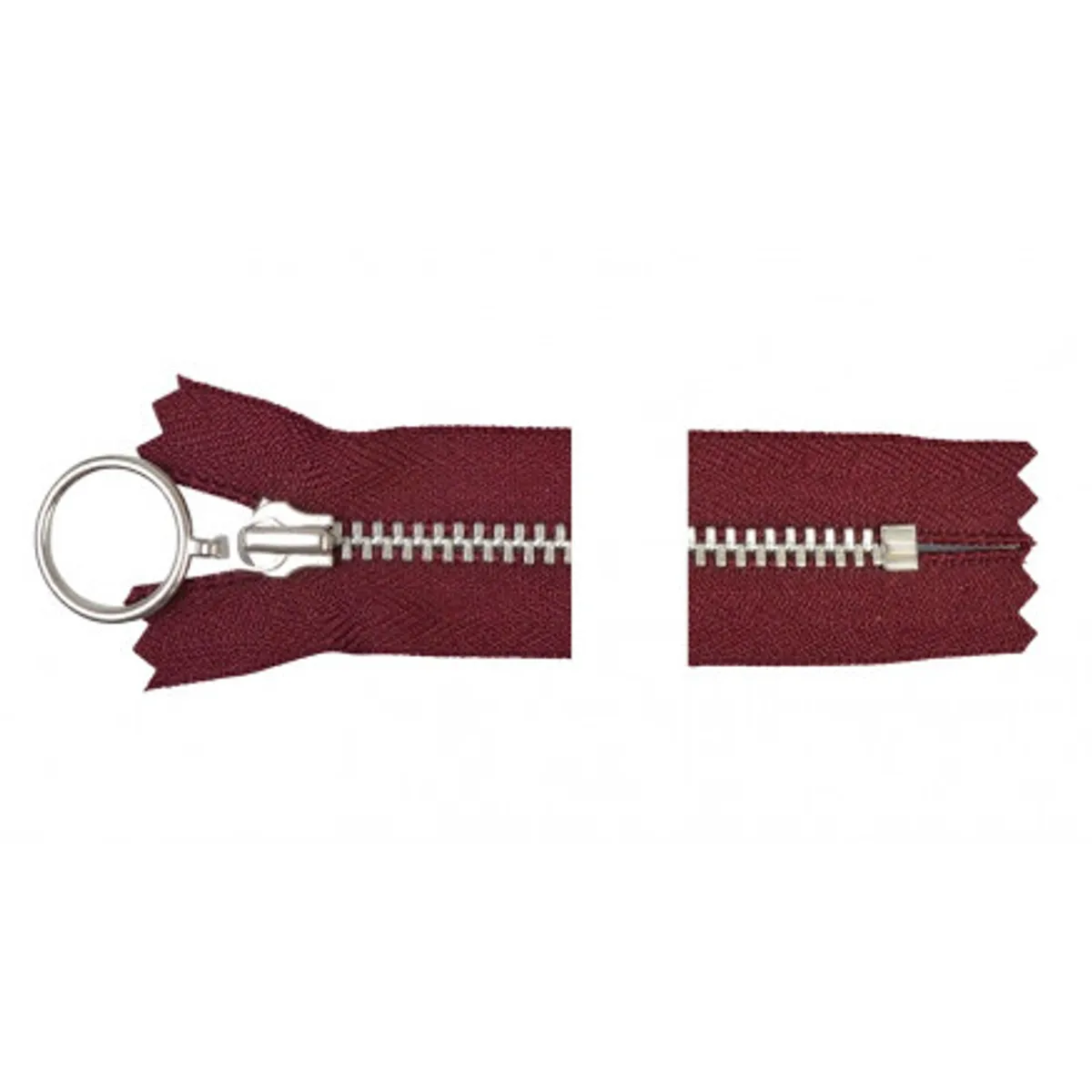 YKK Lynlås Aluminium Fast m/Ring 35cm 4mm Bordeaux