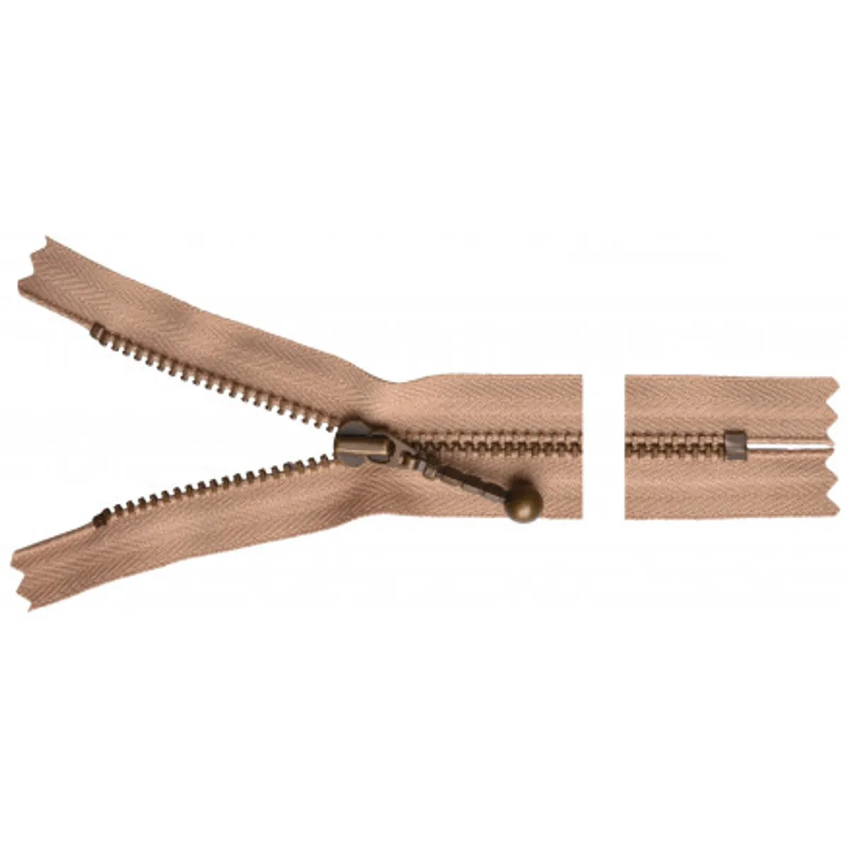 YKK Lynlås Antik Messing 20cm 4mm Beige