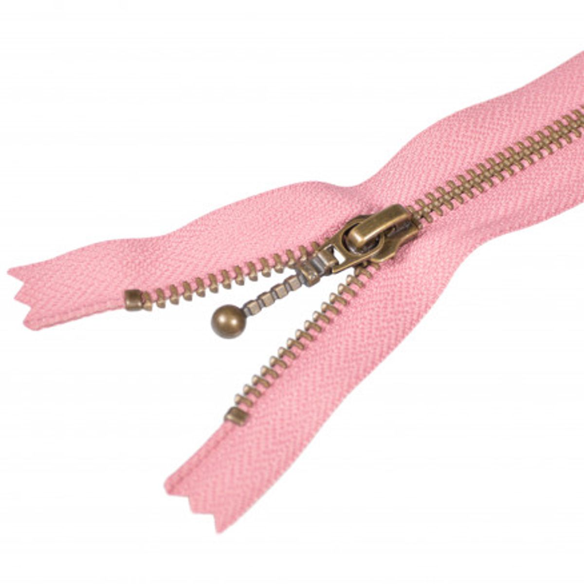 YKK Lynlås Fast Antik Messing Gammel Rosa 6mm - 35cm