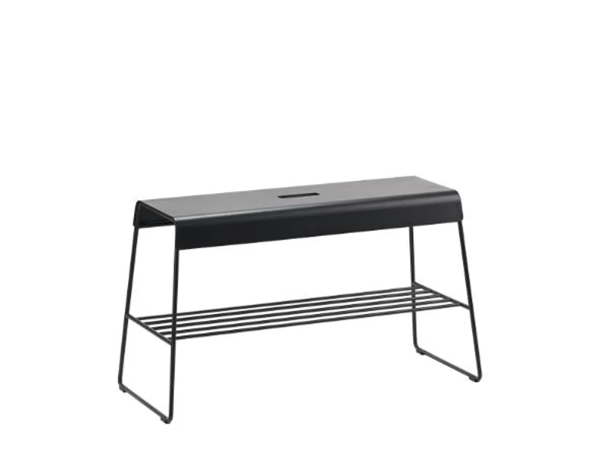 ZONE Denmark - Bænk med hylde A-Bench Outdoor Black