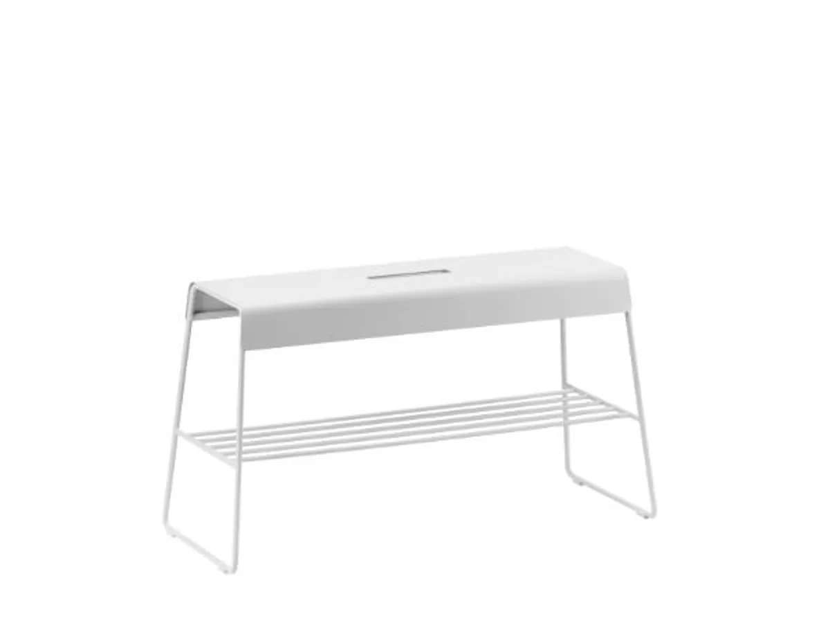 ZONE Denmark - Bænk med hylde A-Bench Outdoor Soft Grey