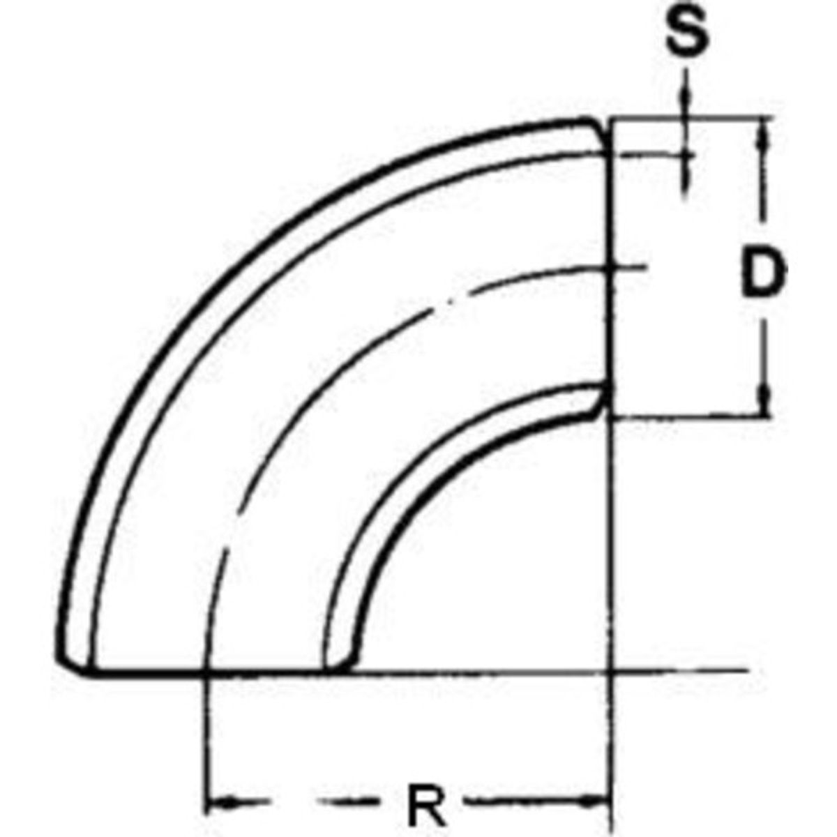 12" Svejsebøjning 90° SCH STD.